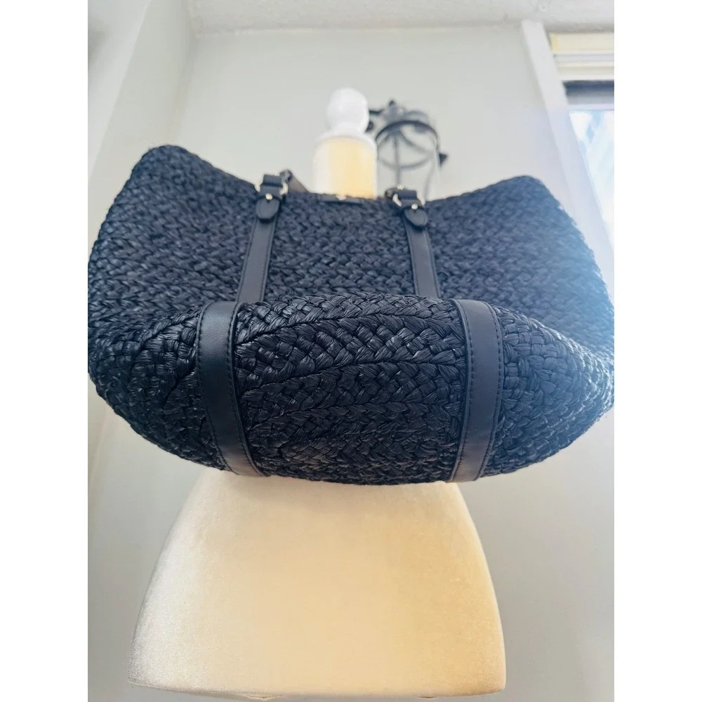 Helen Kaminski Pinimil Bridle Raffia Tote Bag, Black,‎ Designer Luxury, NWT